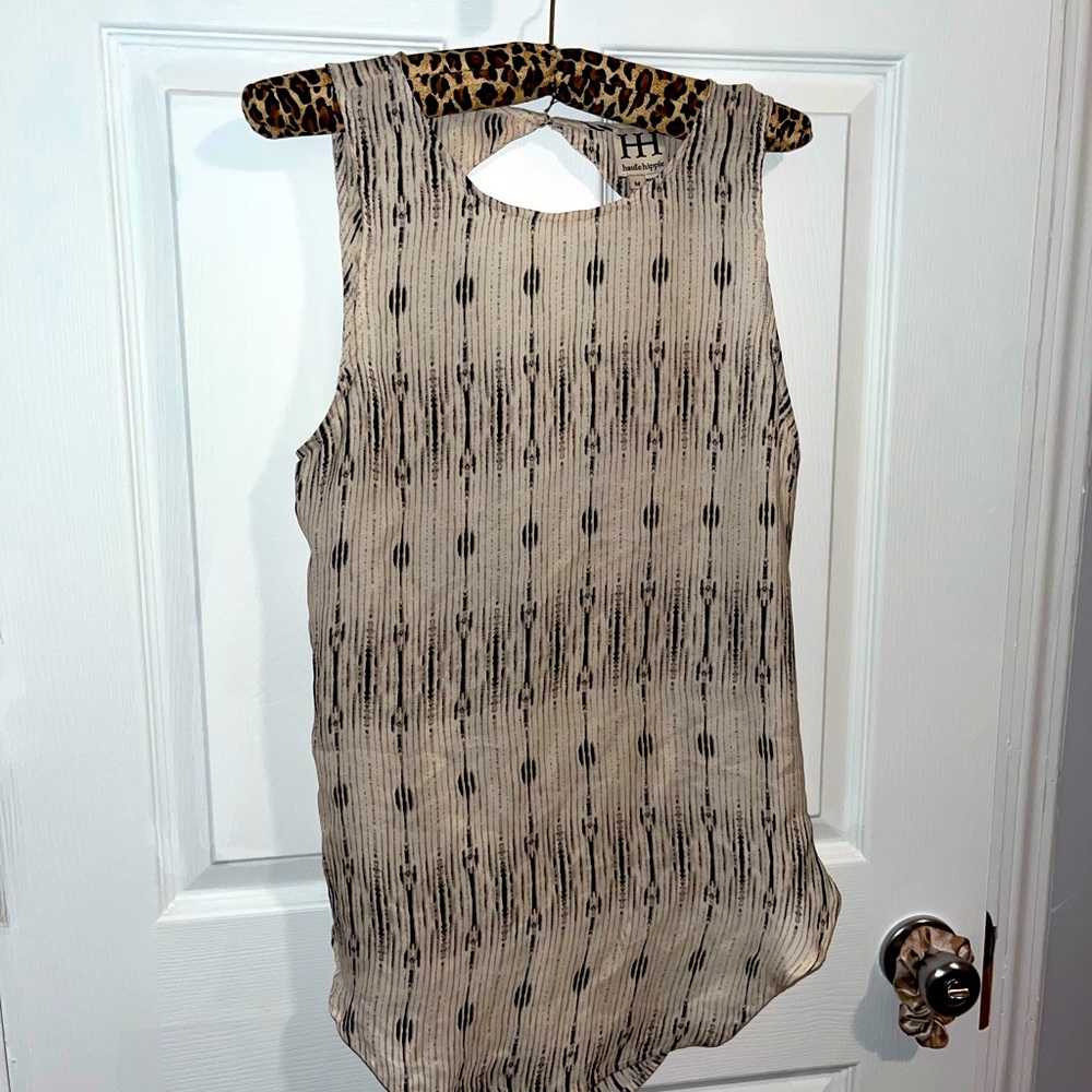 Haute Hippie Draped Open Back Top - image 1